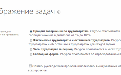 Способы отчетности в Project Server и Project Online