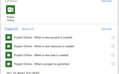 Обзор триггеров и активностей Microsoft Flow для Project Online